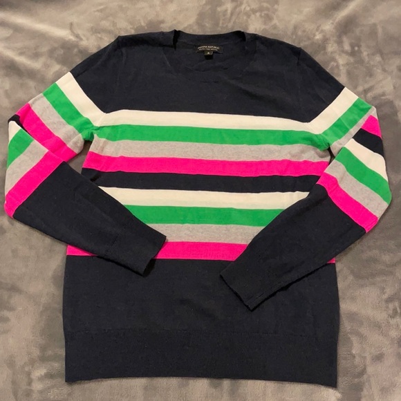 Banana Republic Navy Striped Sweater - Picture 2 of 3